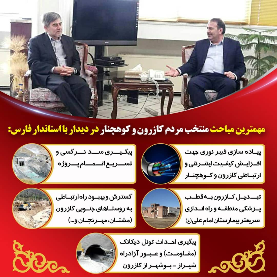 دیدار نماینده کازرون و کوهچنار با استاندار فارس